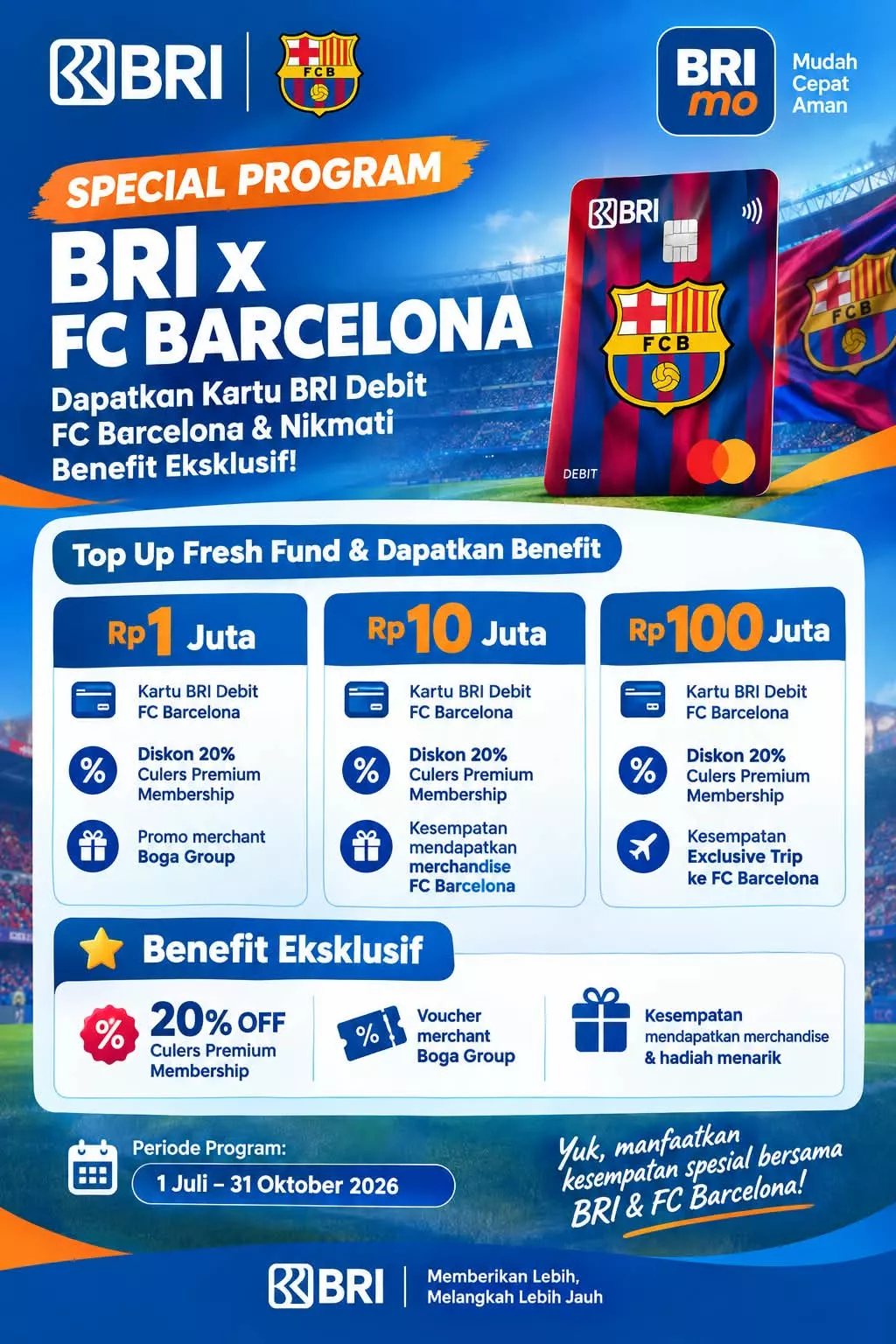 BRI Luncurkan Special Program BRI x FC Barcelona, Nasabah Berkesempatan Trip Eksklusif ke Camp Nou