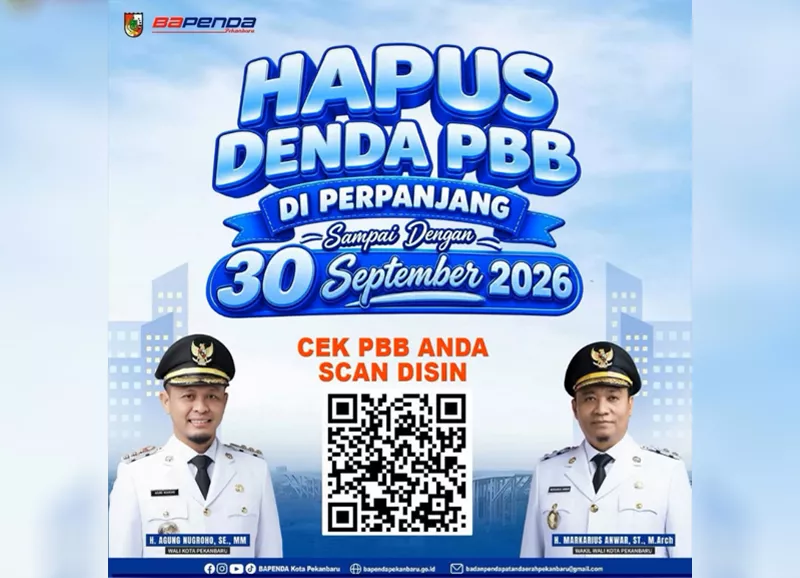 Program Penghapusan Denda Pajak di Kota Pekanbaru Diperpanjang Hingga 30 September 2026