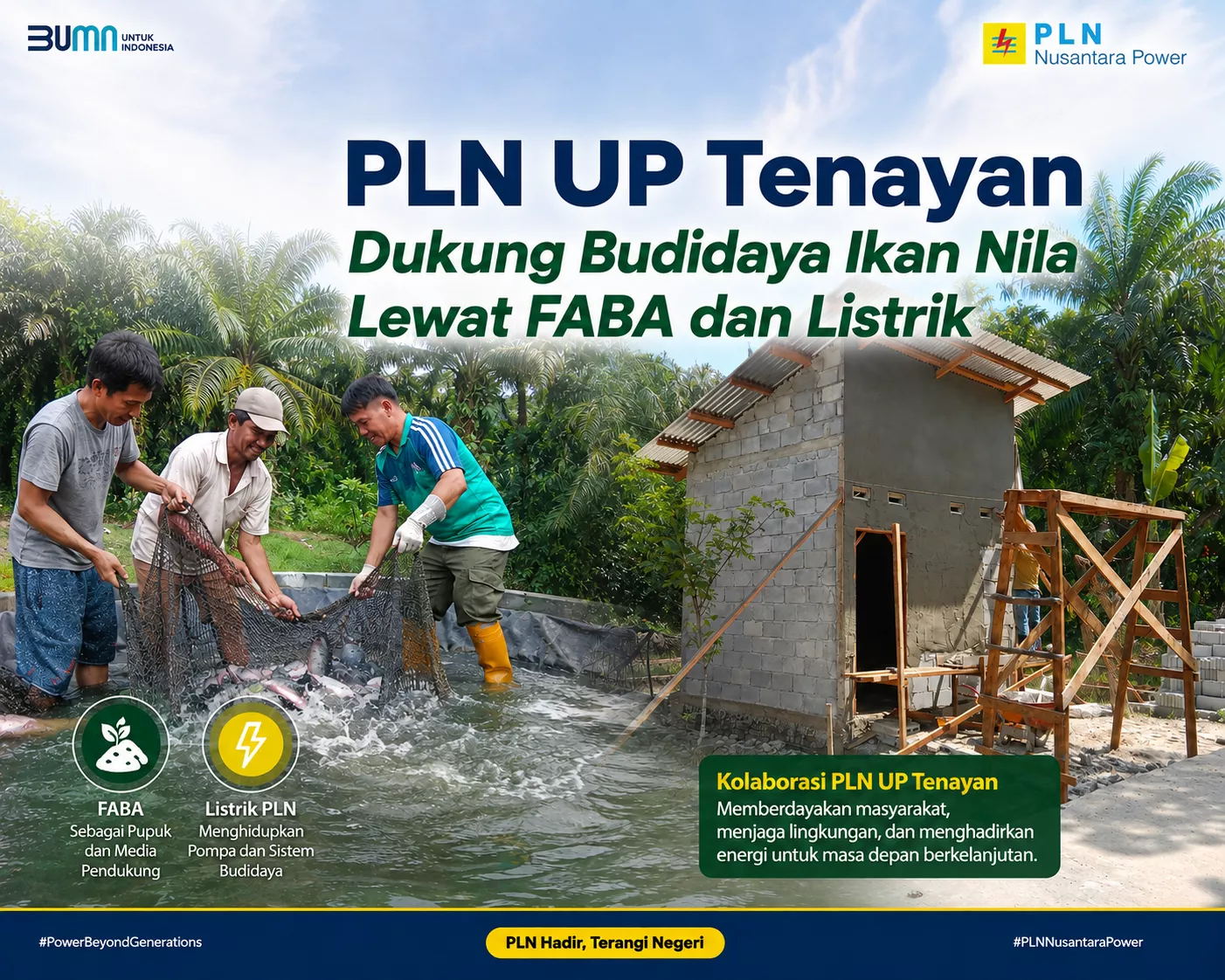 Semarak HPN, PLN UP Tenayan Dukung Budidaya Ikan Nila Lewat FABA dan Listrik