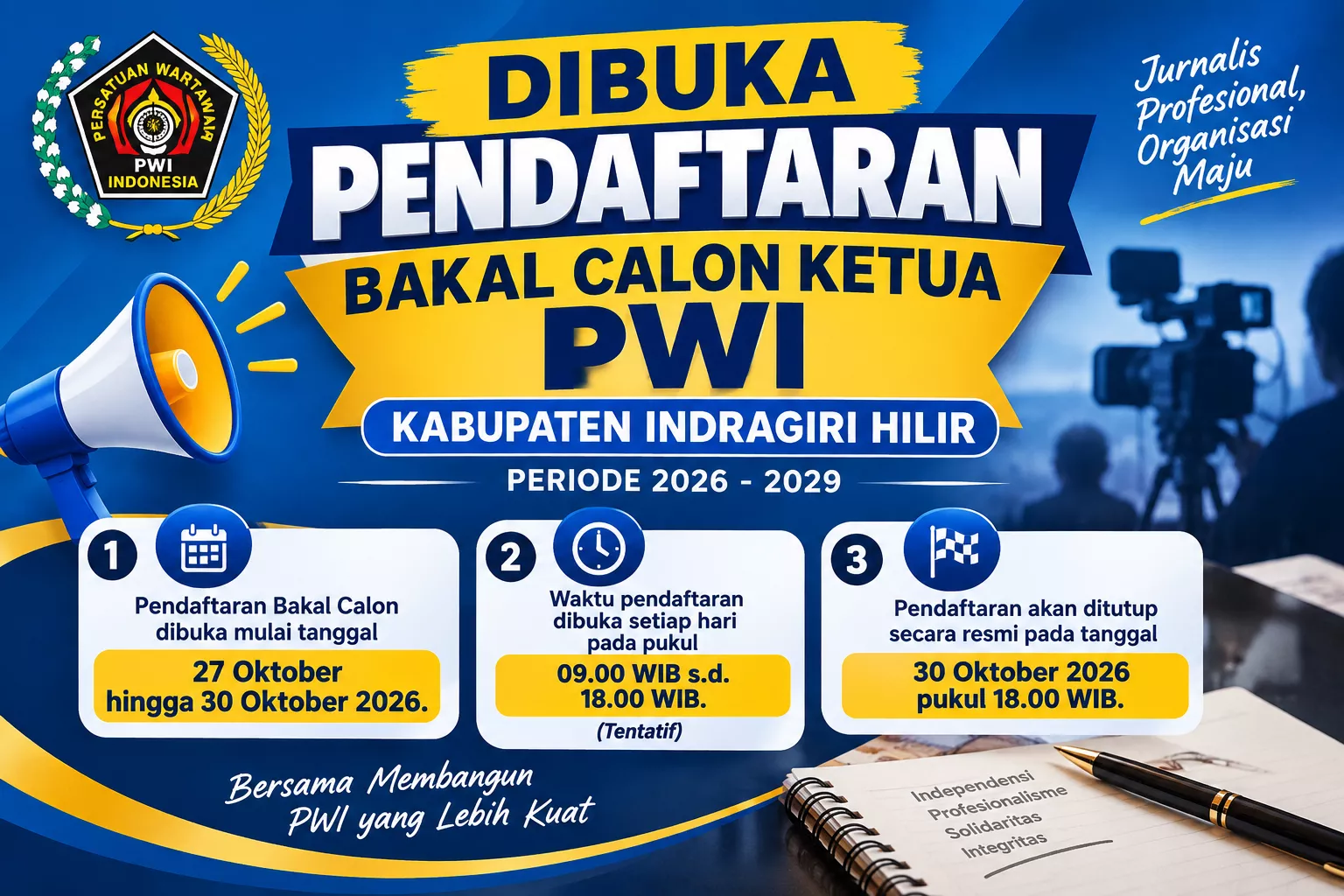 PWI Inhil Buka Pendaftaran Calon Ketua Periode 2026-2029