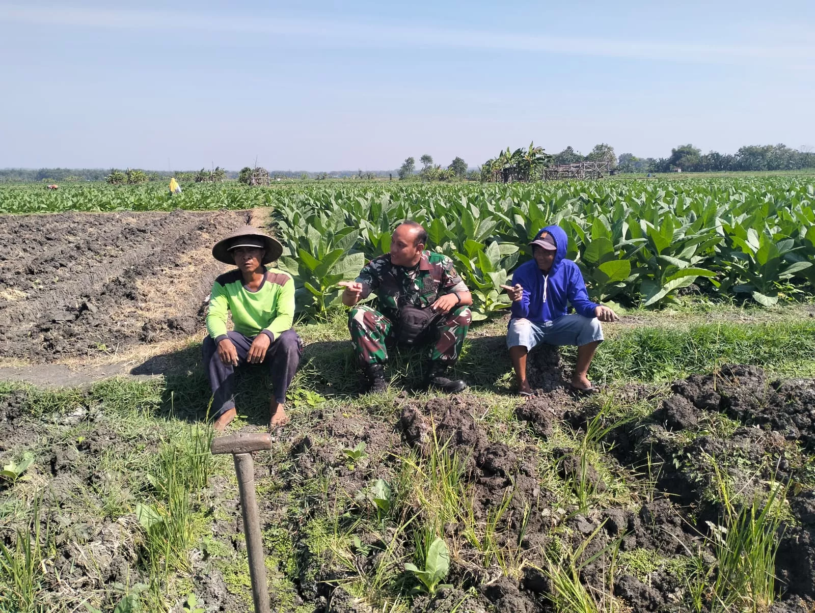 Babinsa Koramil Kudu Komsos dengan Petani Kedungdowo