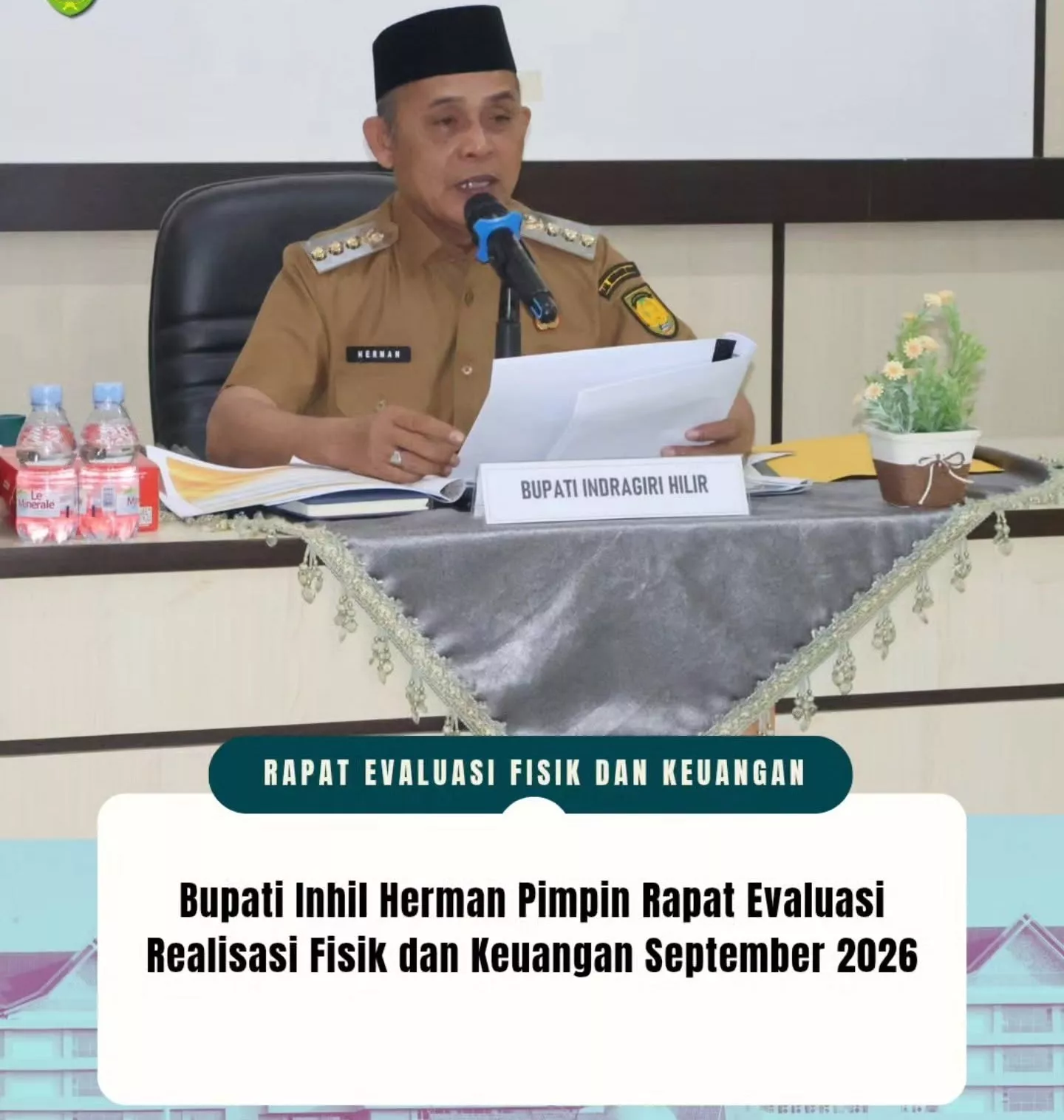 Bupati Inhil Pimpin Evaluasi Realisasi Anggaran September 2026