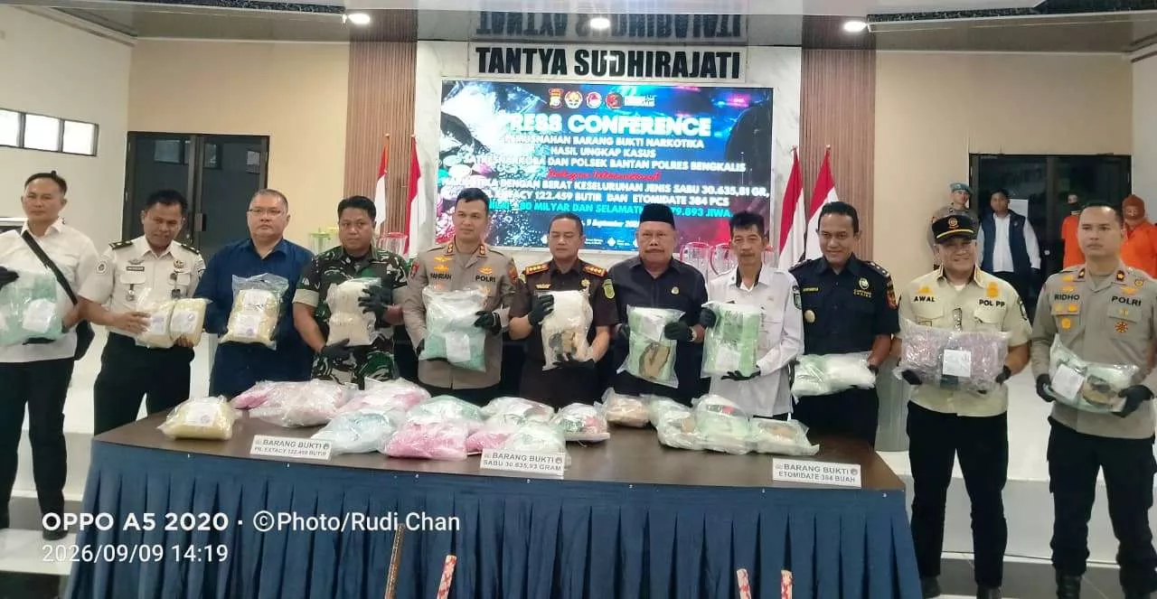 Polres dan Forkopimda Musnahkan 30 Kg Sabu dan Ribuan Pil Ekstasi