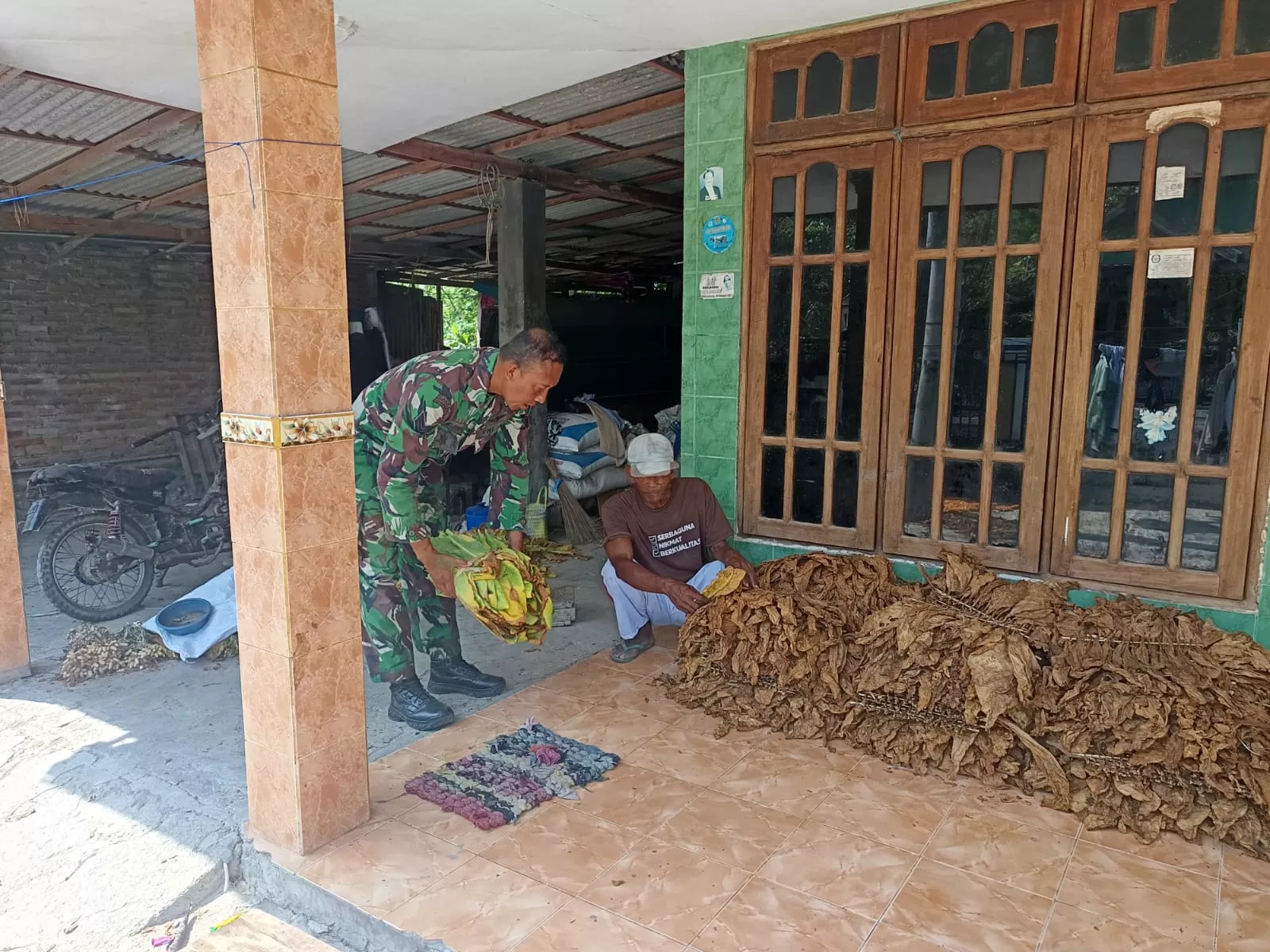 Satgas TMMD Kodim Jombang Dampingi Petani Tembakau di Plandaan