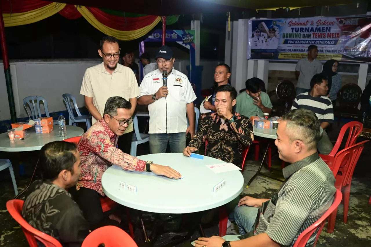 Peringati Haornas, PWI Bengkalis Gelar Pertandingan Domino dan Tenis Meja