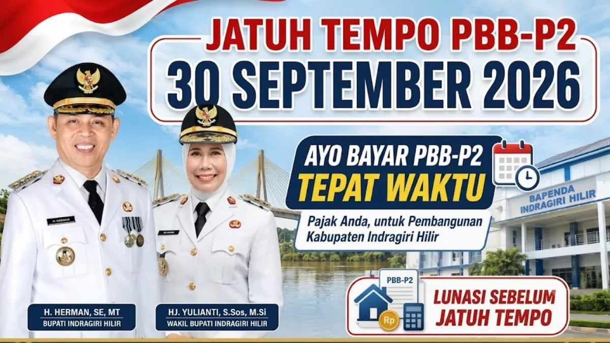 Bapenda Inhil Imbau Wajib Pajak Bayar PBB-P2 Sebelum 30 September 2026