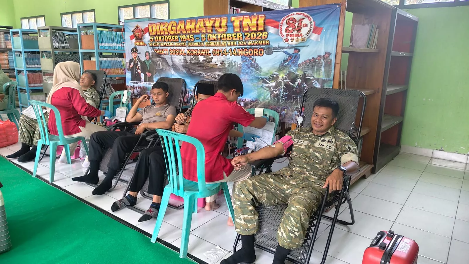 Koramil dan PMI Jombang Gelar Donor Darah Sambut HUT ke-81 TNI