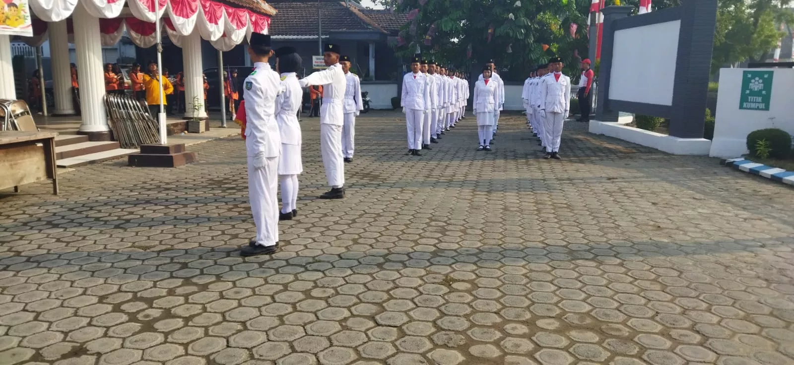 Koramil Jogoroto Laksanakan Gladi Bersih Upacara HUT ke-81 Kemerdekaan RI