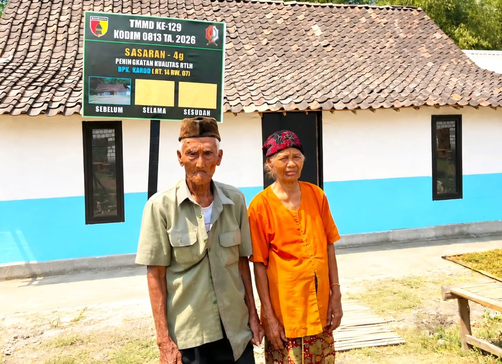 TMMD ke-129 Bojonegoro Ubah Rumah Mbah Kardo Jadi Layak Huni