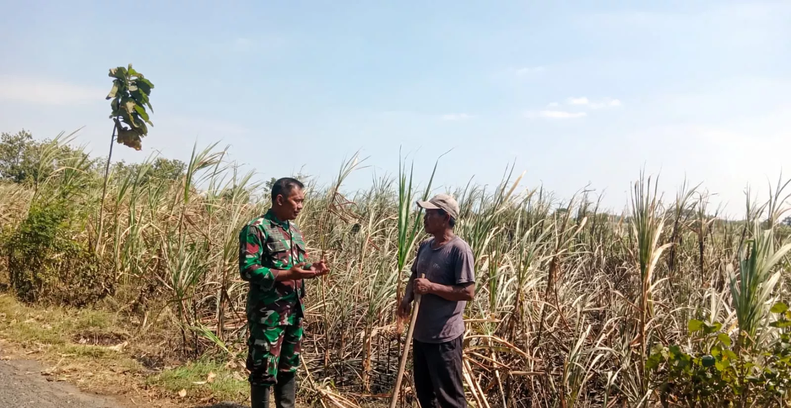Koramil Sumobito Bantu Padamkan Kebakaran di Curahmalang