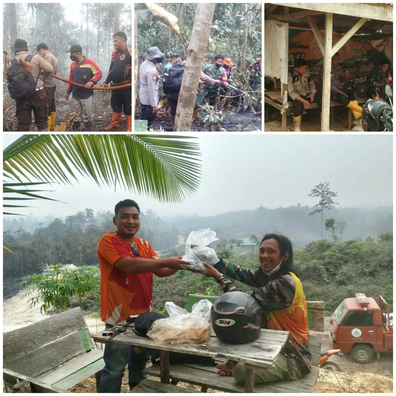 PEDULI KARHUTLA, PT PUTERA KERITANG SAWIT SALURKAN BANTUAN LOGISTIK UNTUK PETUGAS PEMADAM KEBAKARAN