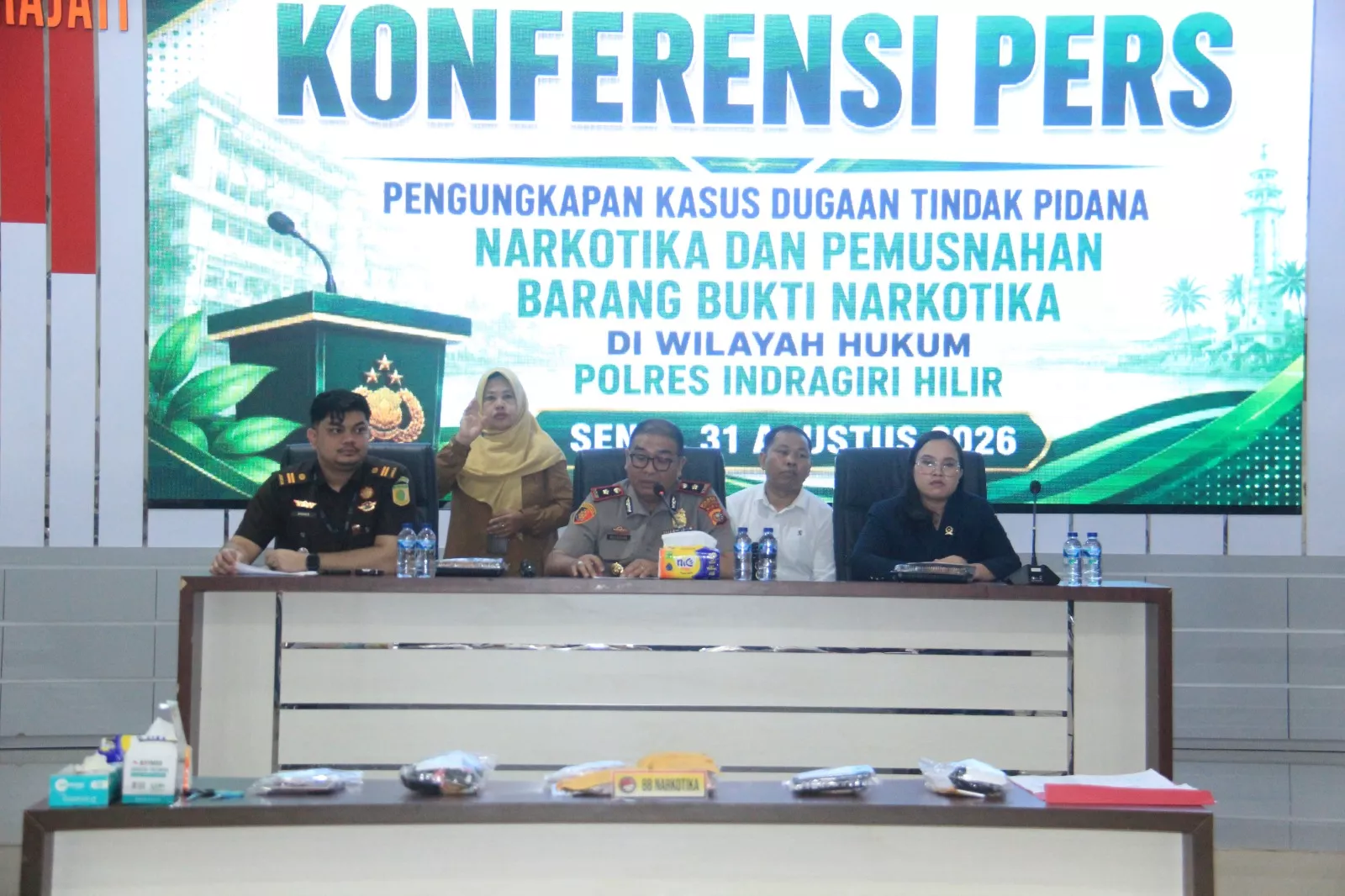 Polres Inhil Ungkap Lima Kasus Narkotika, 337 Gram Sabu dan 5.707 Ekstasi Dimusnahkan