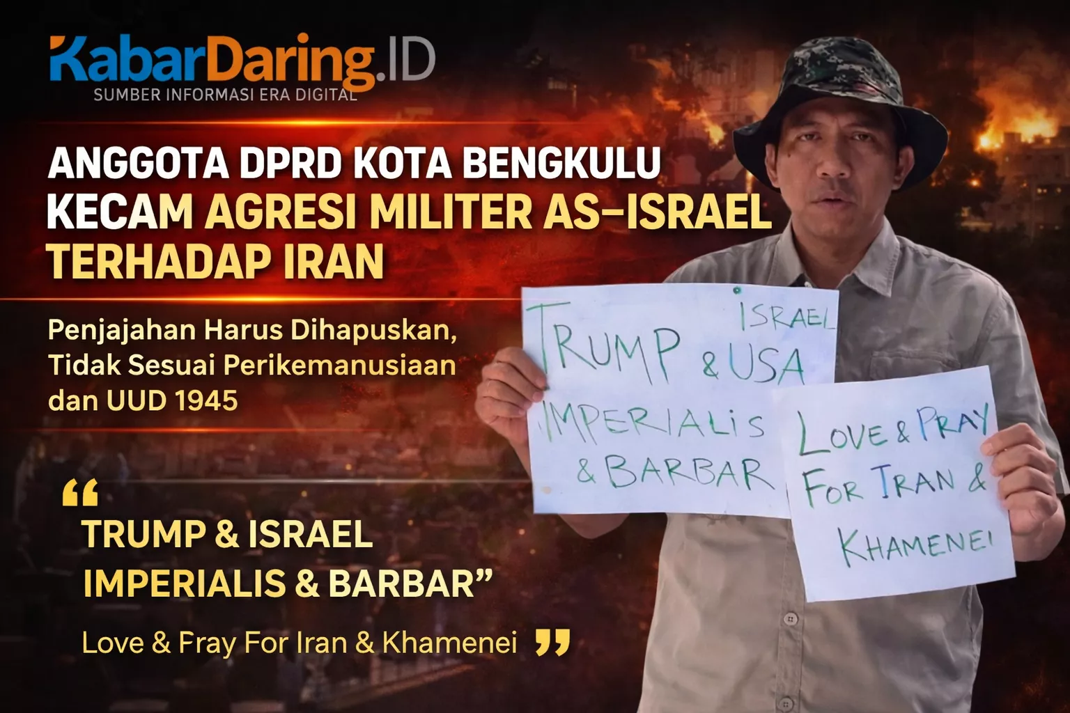 Anggota DPRD Kota Bengkulu Kecam Agresi Militer AS–Israel terhadap Iran