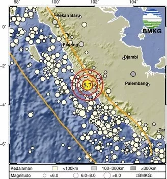 Gempa M 5,7 Guncang Lebong, BMKG: Tidak Berpotensi Tsunami