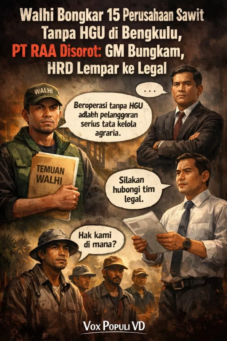 Walhi Bongkar Sawit “Ilegal” di Bengkulu, PT RAA Jadi Sorotan