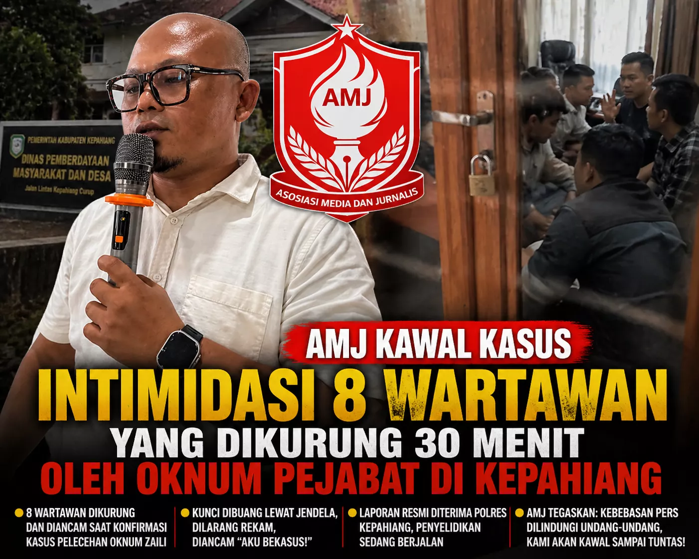 Heboh! 8 Wartawan Diduga Dikurung Oknum Pejabat di Kepahiang, AMJ: Kami Kawal Sampai Tuntas