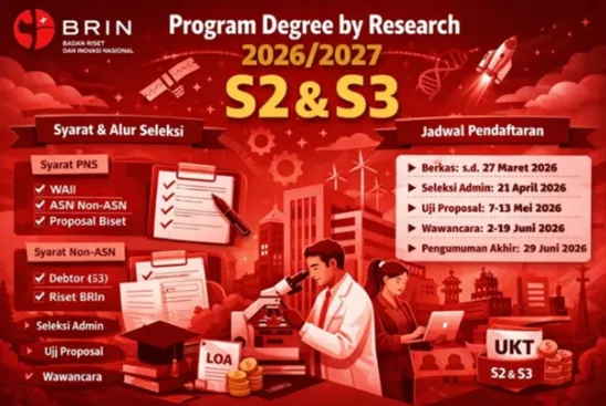 BRIN Tawarkan Beasiswa S2/S3 untuk Hakim dan Tenaga Teknis Badilum, Kuliah Bisa Online