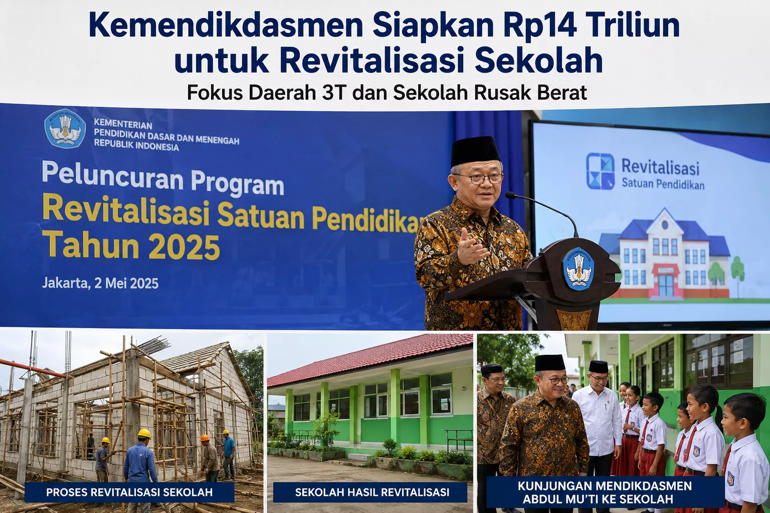 Kemendikdasmen Siapkan Rp14 Triliun untuk Revitalisasi Sekolah, Fokus Daerah 3T dan Sekolah Rusak Berat