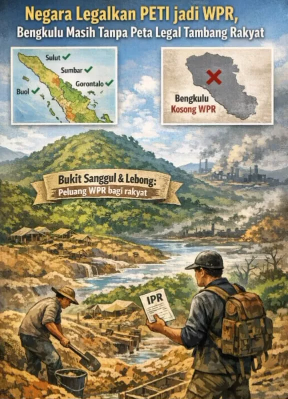 Negara Legalkan PETI Jadi WPR, Bengkulu Tertinggal Tanpa Peta Legal Tambang Rakyat