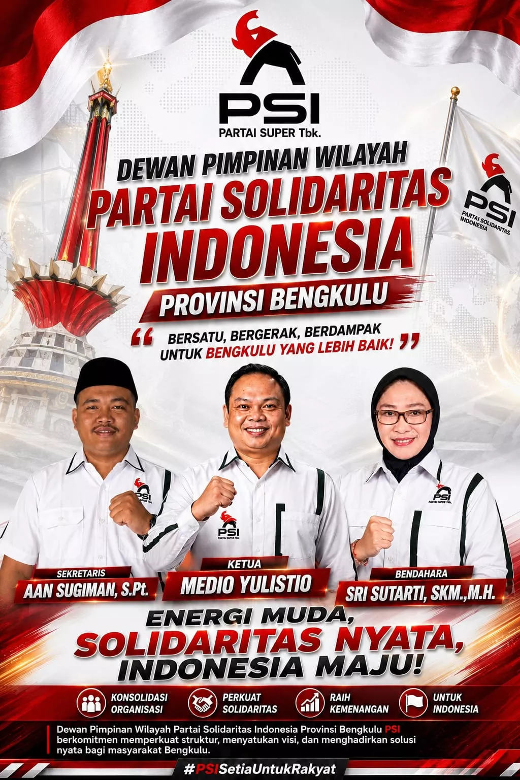 PSI Bengkulu Panasi Mesin! Target Rebut Kursi Pimpinan DPRD, 129 DPC Siap Dilantik Juli Ini