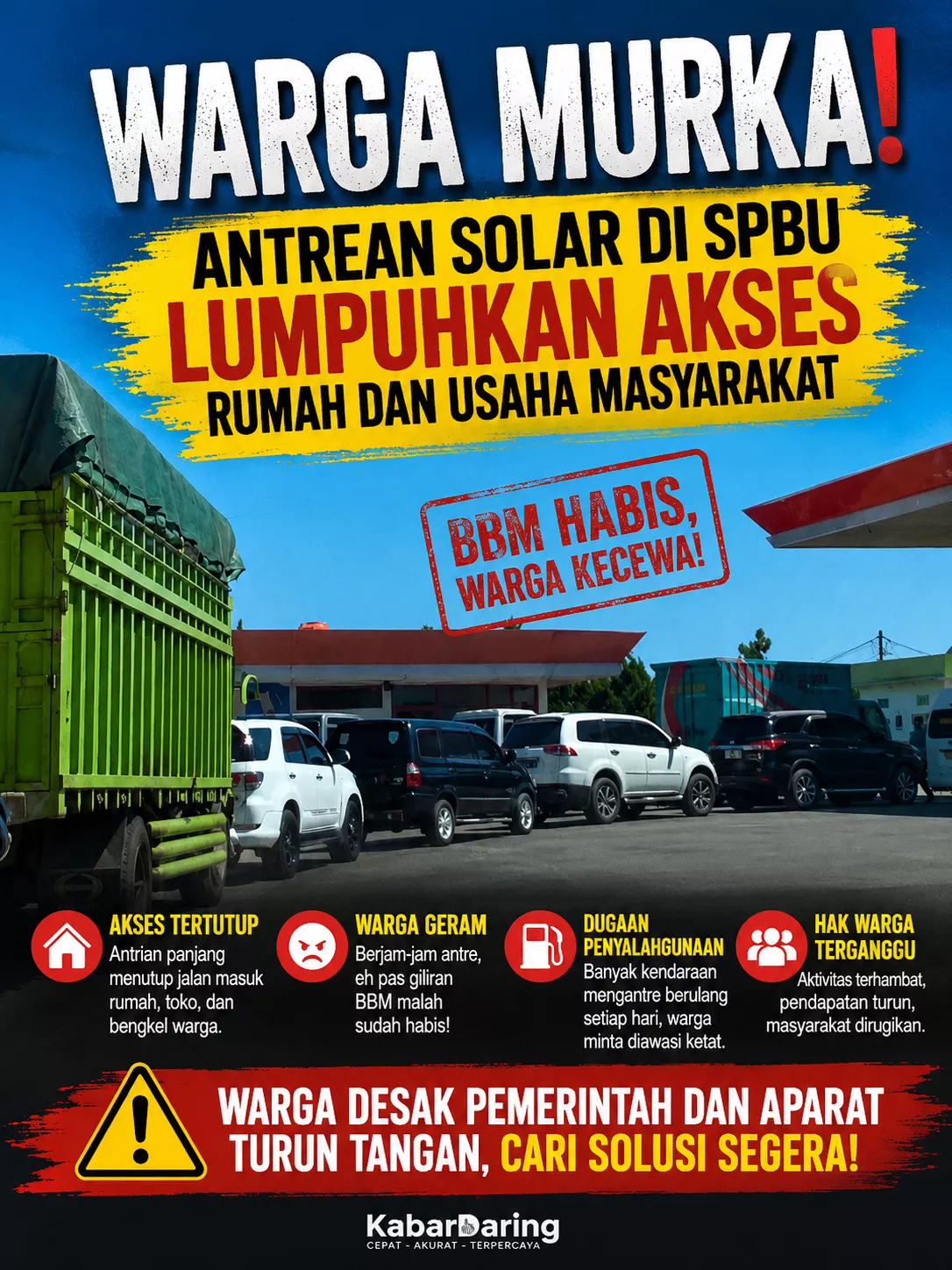 Warga Murka! Antrean Solar di SPBU Lumpuhkan Akses Rumah dan Usaha Masyarakat