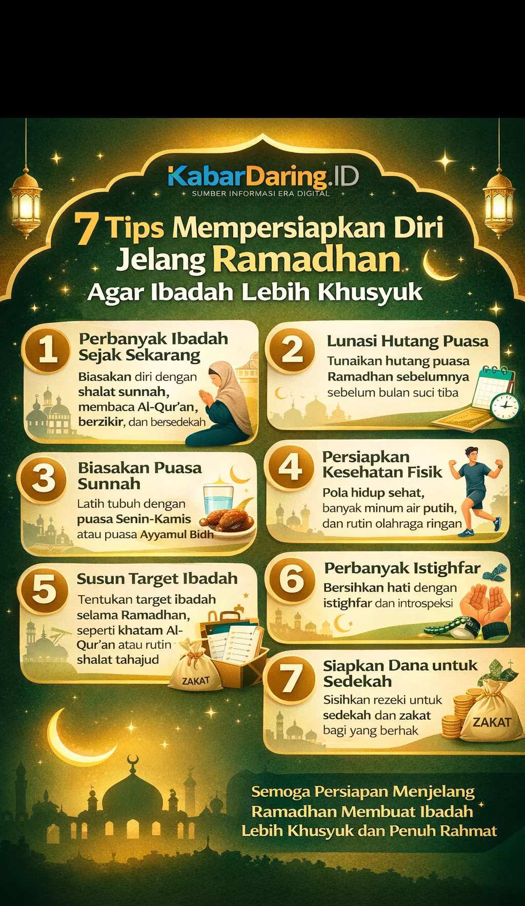 7 Tips Mempersiapkan Diri Jelang Ramadhan Agar Ibadah Lebih Khusyuk