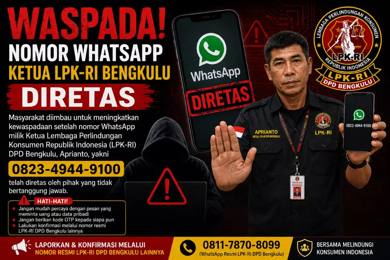 Hati-hati, Nomor WhatsApp Ketua LPK-RI Bengkulu Diduga Diretas