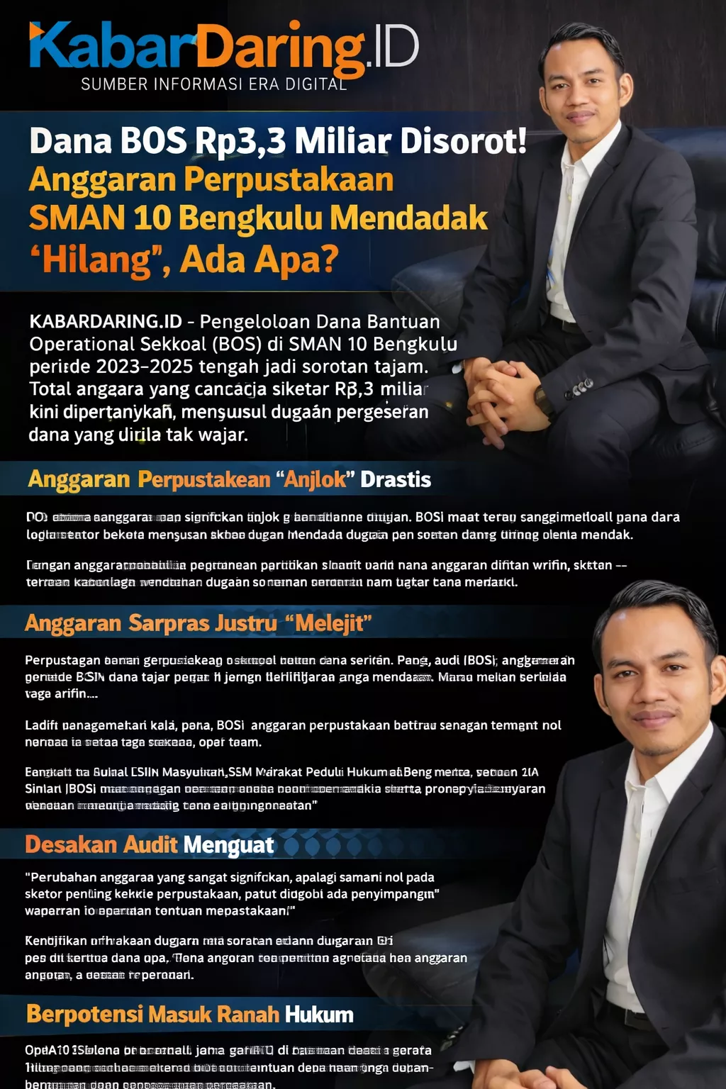 Dana BOS Rp3,3 Miliar Disorot! Anggaran Perpustakaan SMAN 10 Bengkulu Mendadak “Hilang”, Ada Apa?