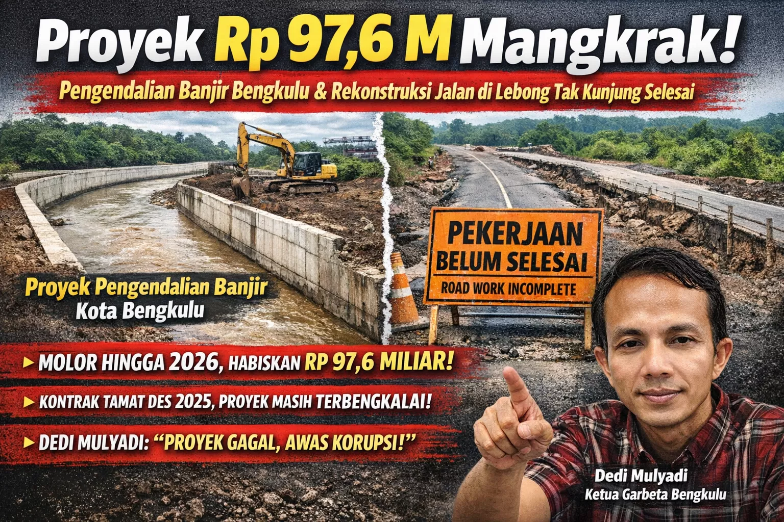 Nilainya Capai 97,6 Miliar, Proyek Pengendalian Banjir dan Pengamanan Jalan Jadi Sorotan di Bengkulu