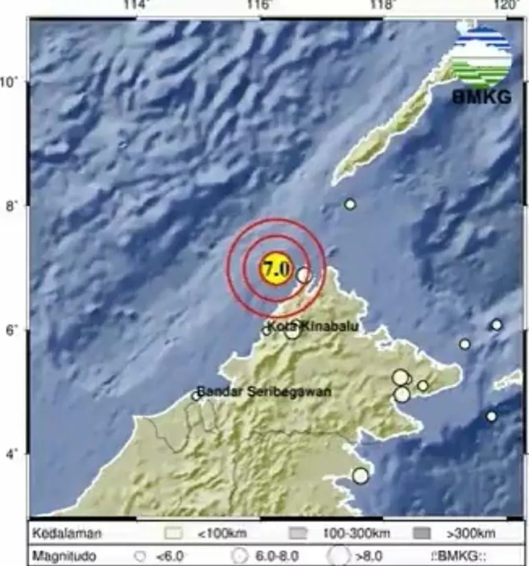 Terkini! Gempa M7,0 Guncang Barat Laut Tana Tidung, Kaltara