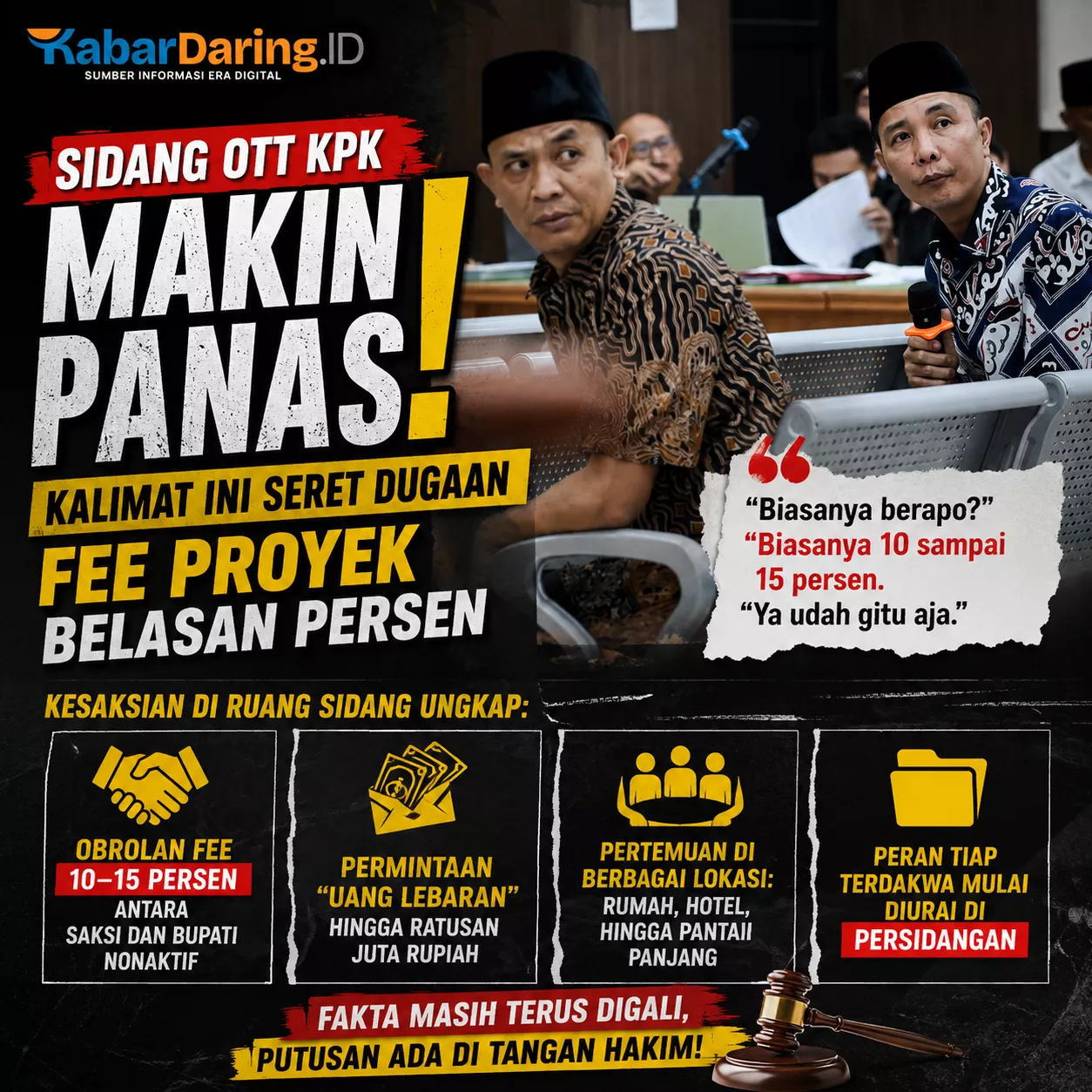 Sidang OTT KPK Makin Panas! Kalimat Ini Seret Dugaan Fee Proyek Belasan Persen