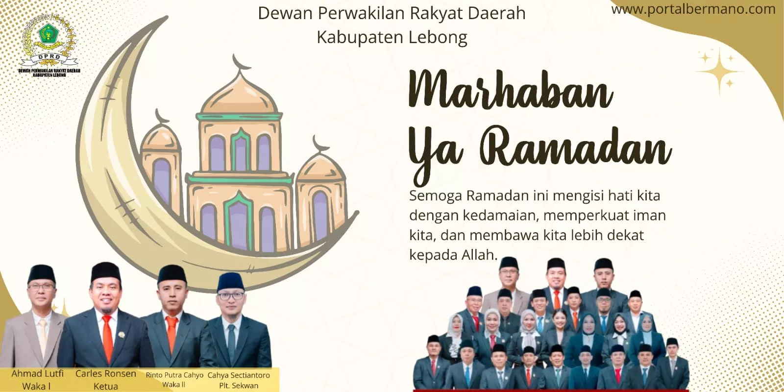 DPRD Kabupaten Lebong Sampaikan Ucapan Marhaban Ya Ramadan 1447 H