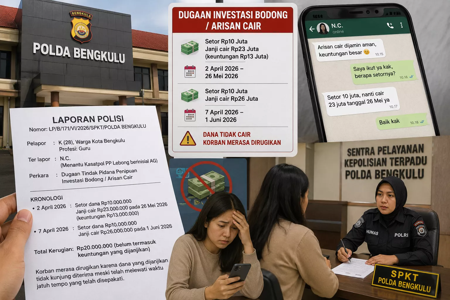 Dugaan Investasi Bodong, Warga Bengkulu Laporkan Menantu Pejabat Lebong ke Polda Bengkulu