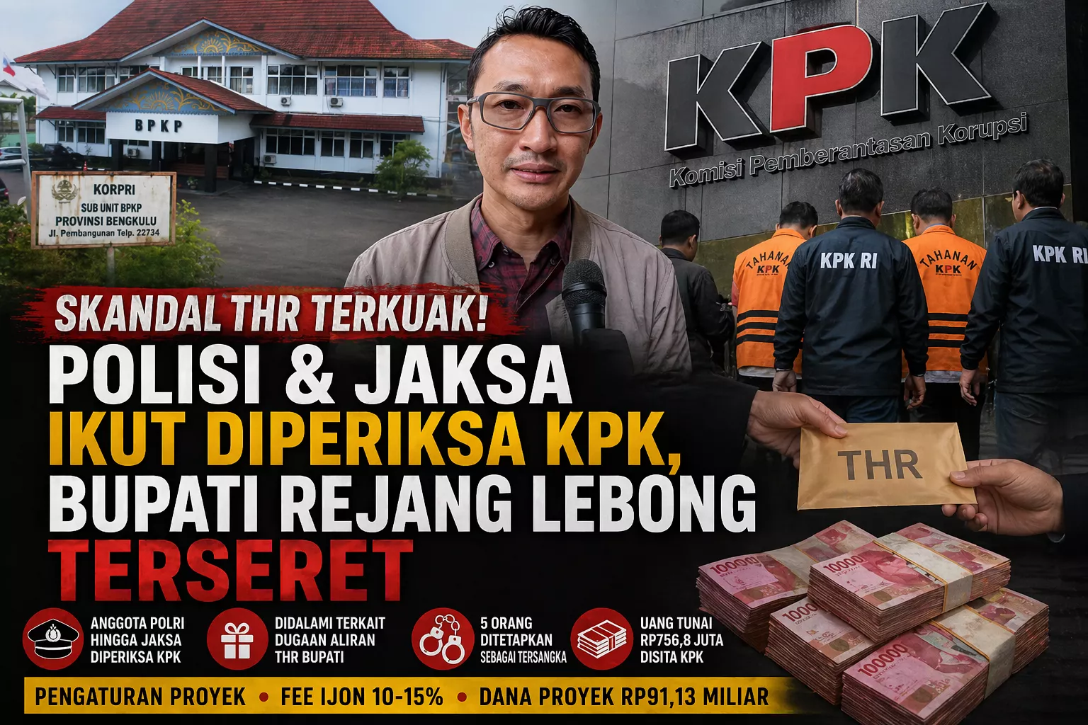 Skandal THR Terkuak! Polisi & Jaksa Ikut Diperiksa KPK, Bupati Rejang Lebong Terseret