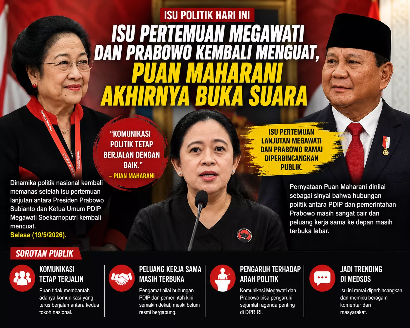 Isu Pertemuan Megawati dan Prabowo Kembali Menguat, Puan Maharani Akhirnya Buka Suara
