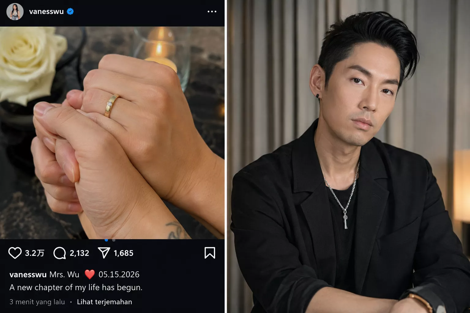 Bikin Heboh! Vanness Wu F4 Umumkan Sudah Menikah, Sosok Istri Jadi Sorotan