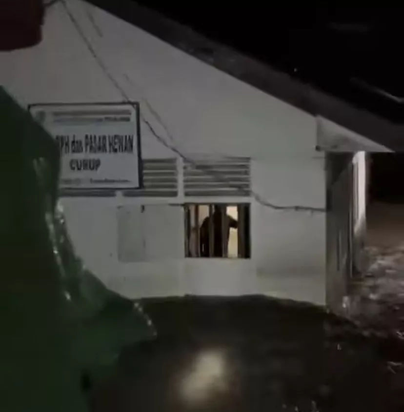 Evakuasi Dramatis, Petugas Selamatkan Warga Terjebak Banjir di Pasar Hewan