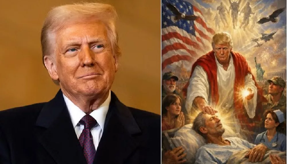 Donald Trump Makiin Aneh, Gambarkan Diri Laksana Yesus, Anak Buahnya Pun Jadi Repot