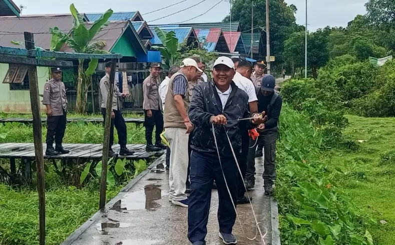 GDAN dan Aparat Gabungan Pasang Patok Posko Antinarkoba di Puntun