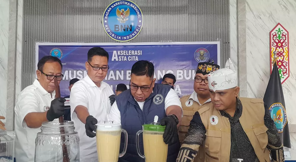 Sabu 1,8 Kilo dan 786 Ekstasi dari Kalbar Dimusnahkan BNNP Kalteng