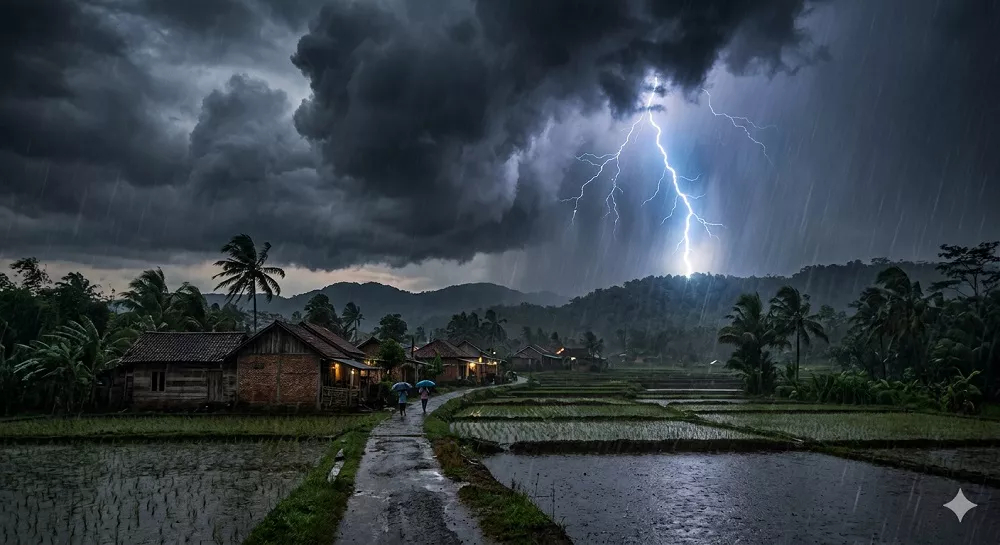 Peringatan Dini BMKG Kalsel: Ini Titik Potensi Hujan Petir dan Angin Kencang Siang Ini