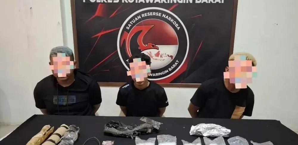 Sembunyikan 592 Gram Sabu-sabu di Bemper Mobil, Tiga Pria Pontianak Ditangkap di Kobar