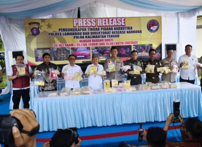 Sabu 35 Kg dan Ribuan Ekstasi Disita, Polisi Bongkar Kasus Narkoba Terbesar di Lamandau