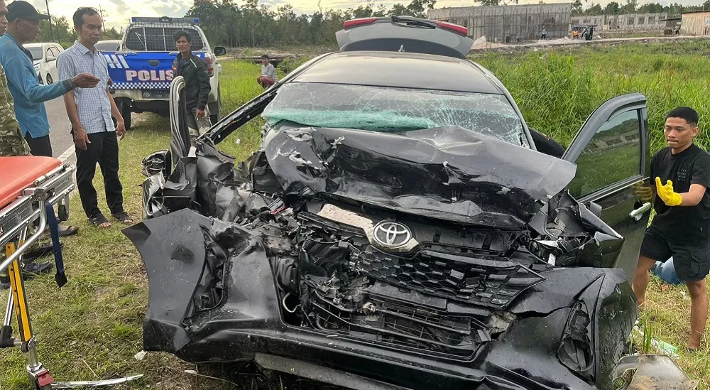 Tabrakan Maut Pajero Sport vs Toyota Calya di Tjilik Riwut, Nurdin Meregang Nyawa