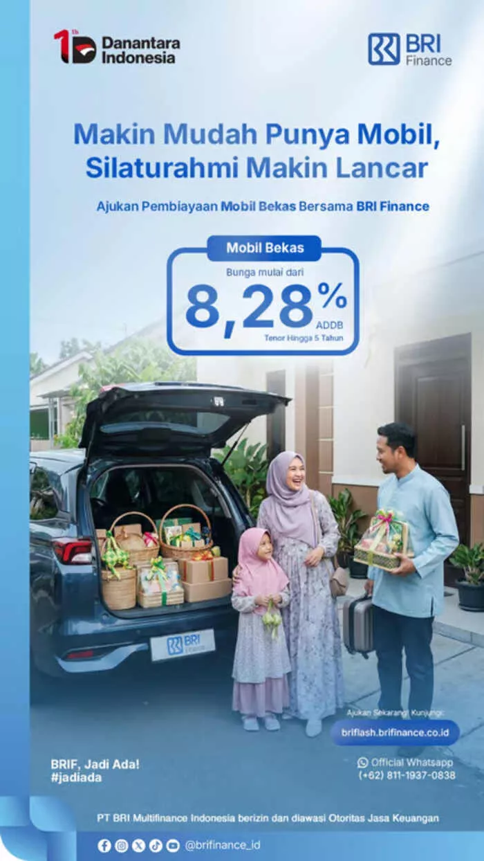 Rayakan Kebersamaan dengan Mobil Baru, BRI Finance Tawarkan Bunga Spesial Mulai 3,35%