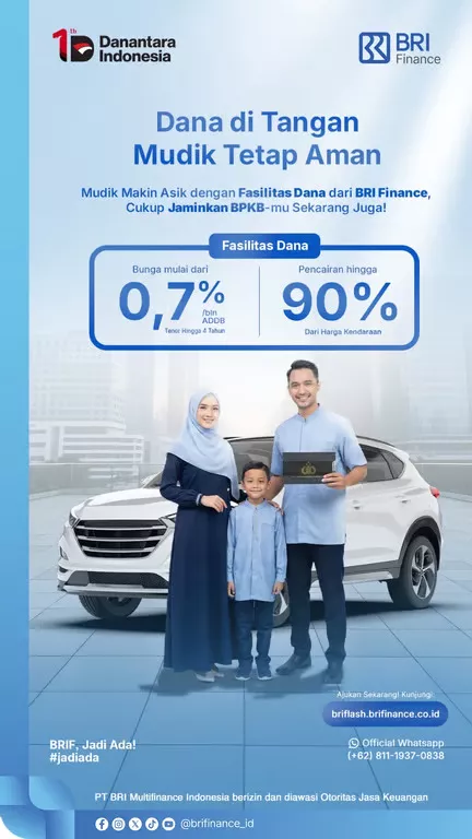 Mudik Tanpa Cemas Soal Biaya, BRI Finance Siapkan Dana Tunai Aman