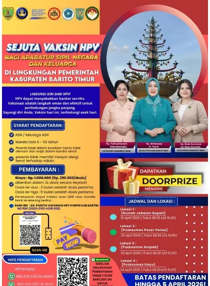 Cegah Kanker Serviks, Bupati Bartim Keluarkan Imbauan Vaksinasi HPV