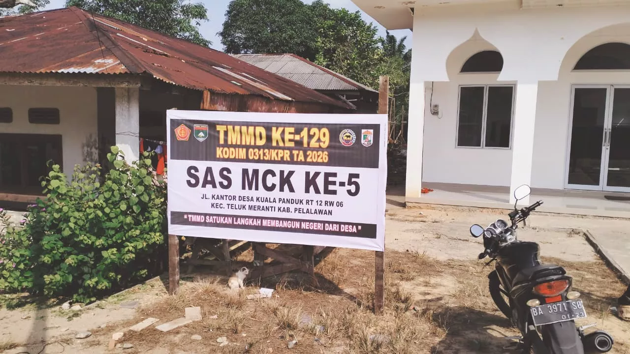 Jangkau Pelosok Pelalawan, Program MCK TMMD Ke-129 Kodim 0313/KPR Merambah Desa Kuala Panduk