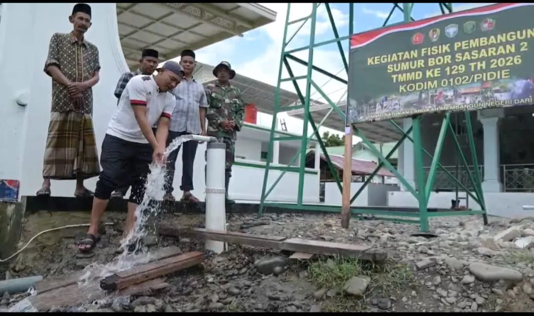 Dandim 0102/Pidie:  Sumur Bor TMMD Hadirkan Sumber Kehidupan Baru bagi Masyarakat