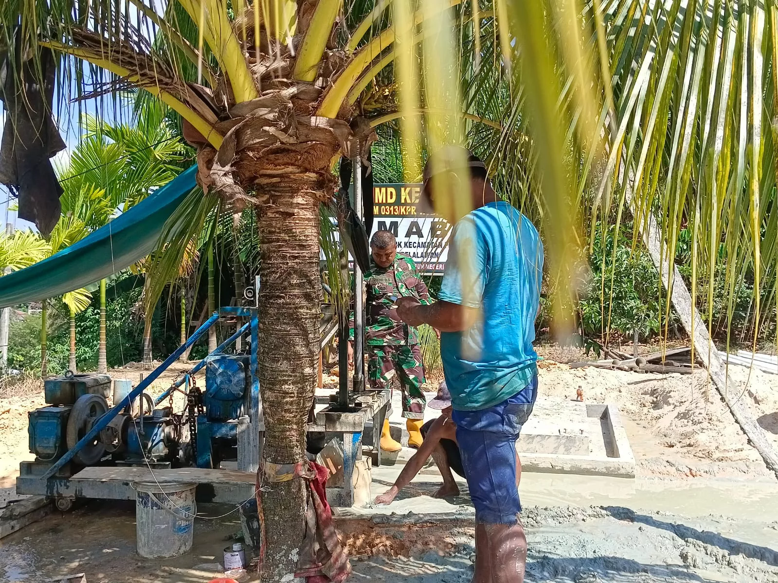 Hari Pertama Pengeboran, Sumur Bor TMMD ke-129 di Desa Delik Capai Kedalaman 42 Meter